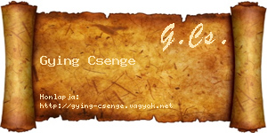 Gying Csenge névjegykártya